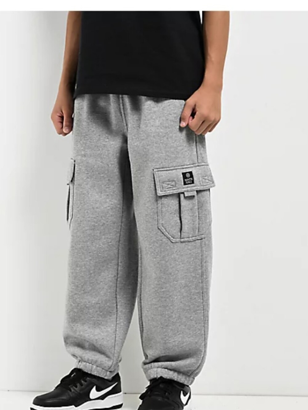Ninth Hall Fundamentals Stash Grey Ultra Baggy Cargo Sweatpants Mens Size L